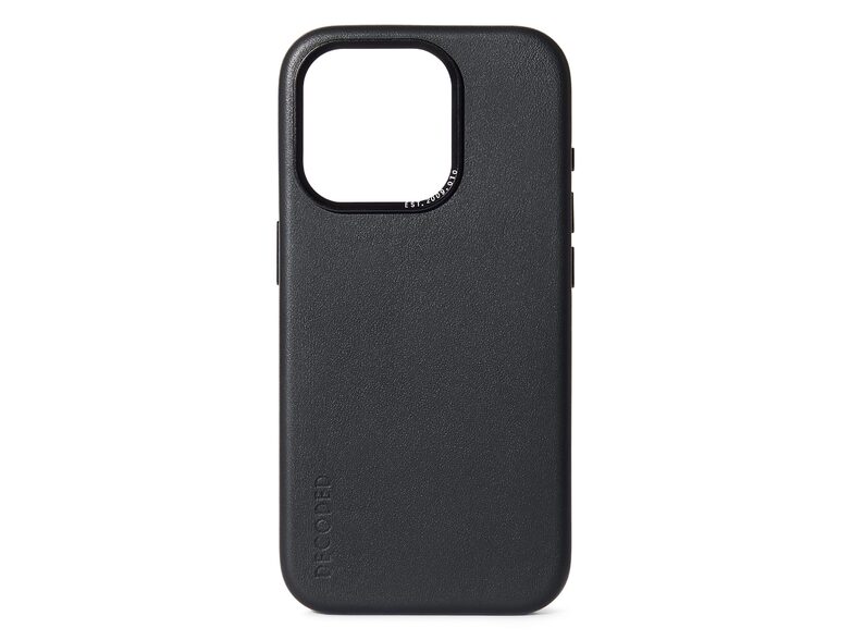 Decoded Back Cover, Leder-Schutzhülle für iPhone 15 Pro, MagSafe, schwarz