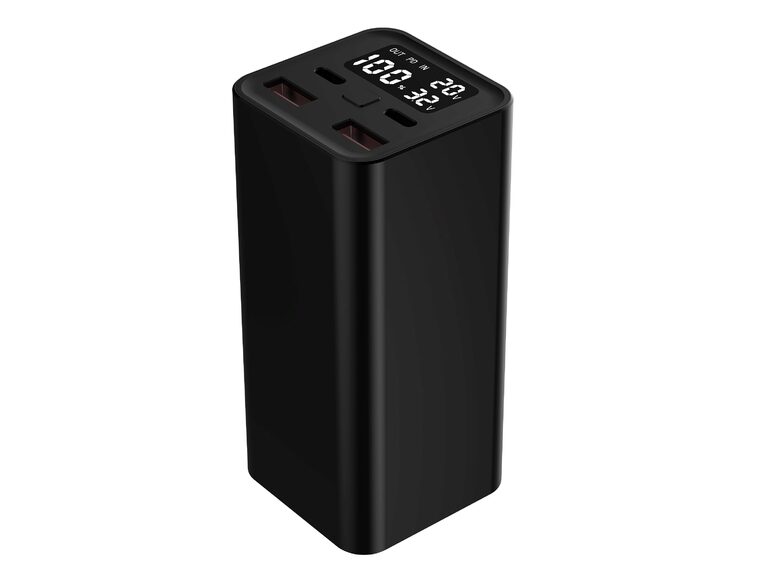 Networx 4-Port-Powerbank, 20.000 mAh, 2x USB-C PD/2x USB-A, 65 W, schwarz
