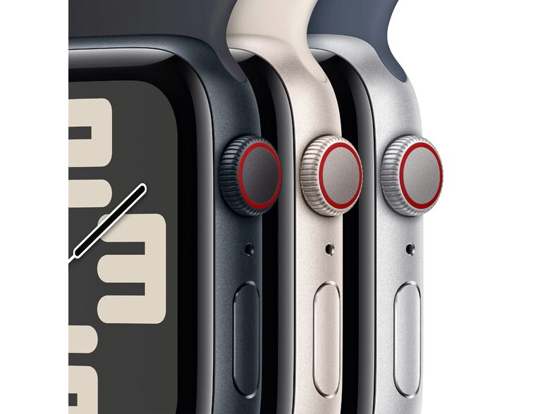 Apple Watch SE (2023), GPS & Cell., 44 mm, Alu. silber, Sport Loop winterblau