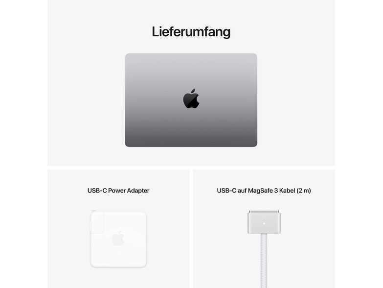 Apple MacBook Pro 14", M1 Pro 10-Core CPU, 16 GB RAM, 1 TB SSD, grau