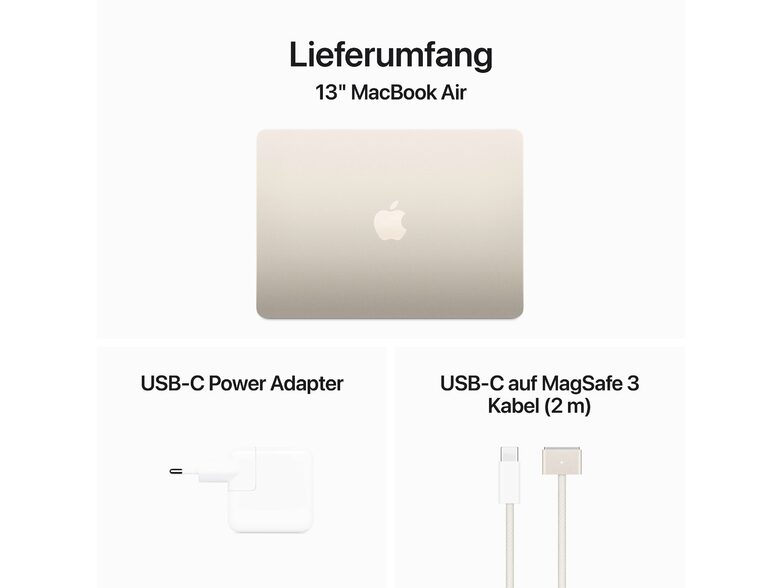 Apple MacBook Air Ret. 13", M3 8C CPU, 16 GB RAM, 512 GB SSD, polarstern