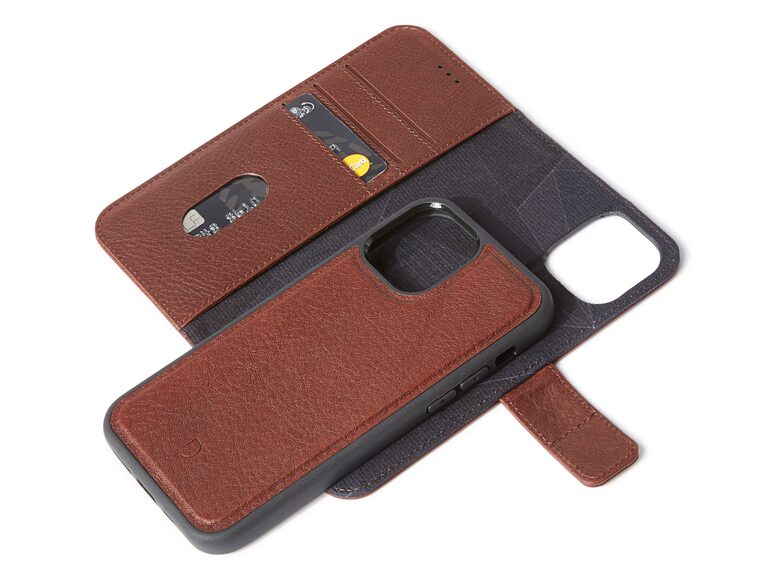 Decoded Detachable Wallet, Leder-Schutzhülle für iPhone 13 mini, MagSafe, braun
