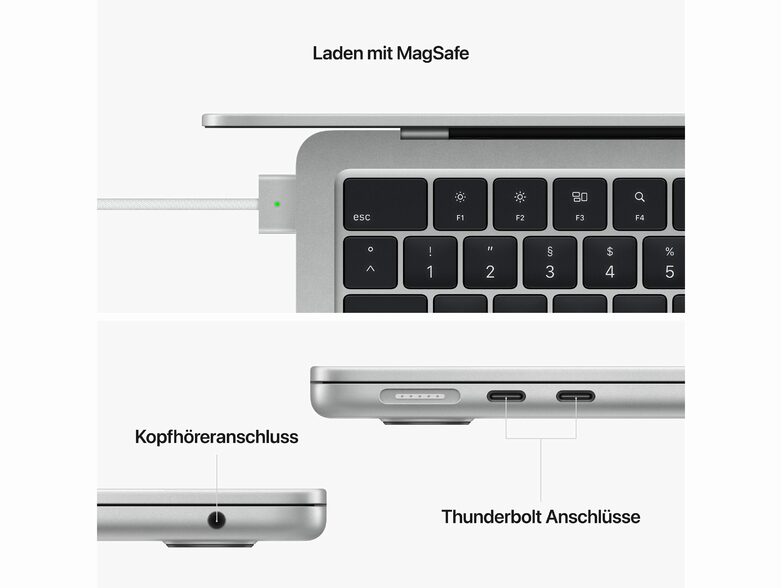 Apple MacBook Air Ret. 13" (2022), M2 8C CPU, 8 GB RAM, 256 GB SSD, int, silber