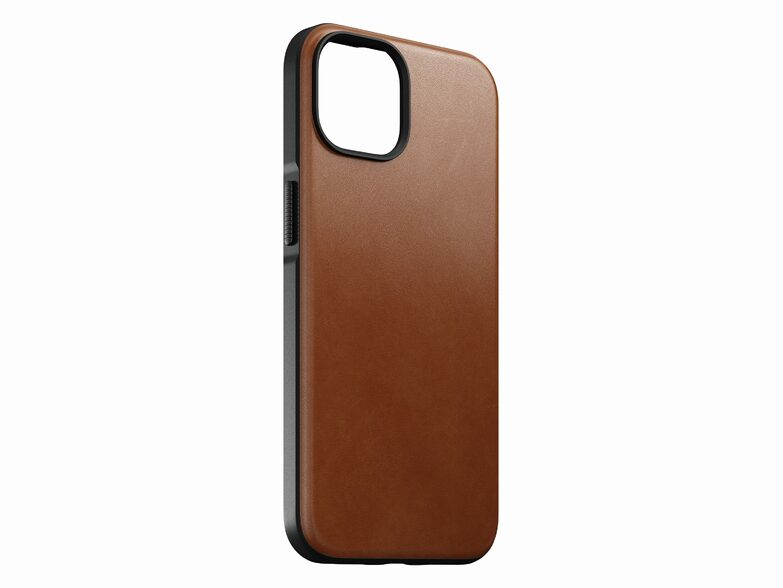 Nomad Modern Case, Leder-Schutzhülle für iPhone 14, mit MagSafe, braun