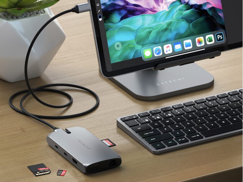 Satechi USB-C On-the-Go Multiport Adapter, USB-A, Ethernet, HDMI, microSD, VGA