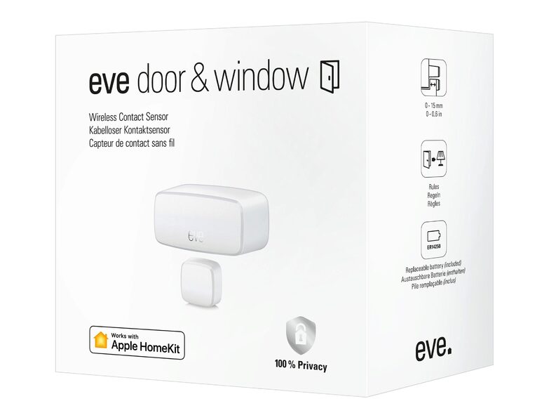 Eve Door & Window, kabelloser Kontaktsensor, HomeKit, Bluetooth, Thread, weiß