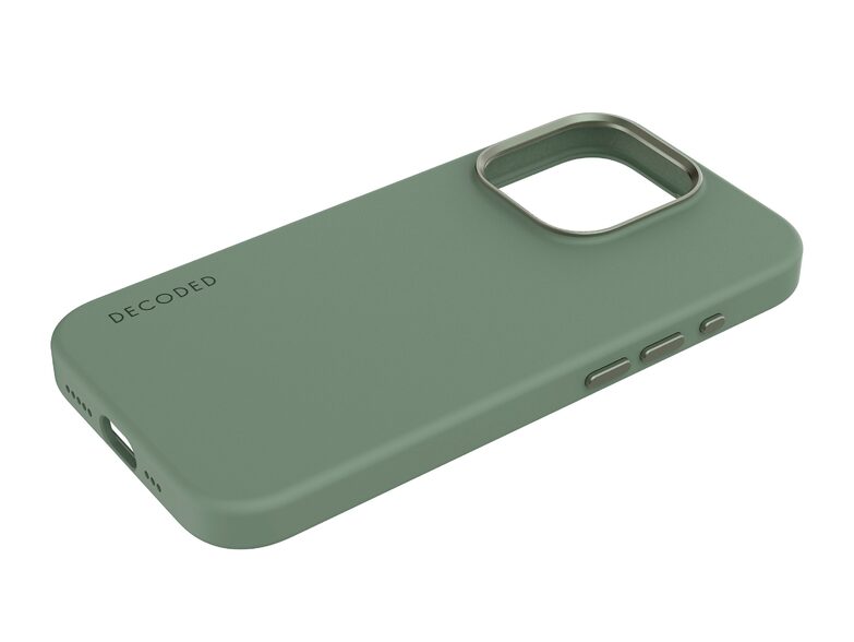 Decoded Silicone Back Cover, Schutzhülle für iPhone 15 Pro, MagSafe, salbeigrün