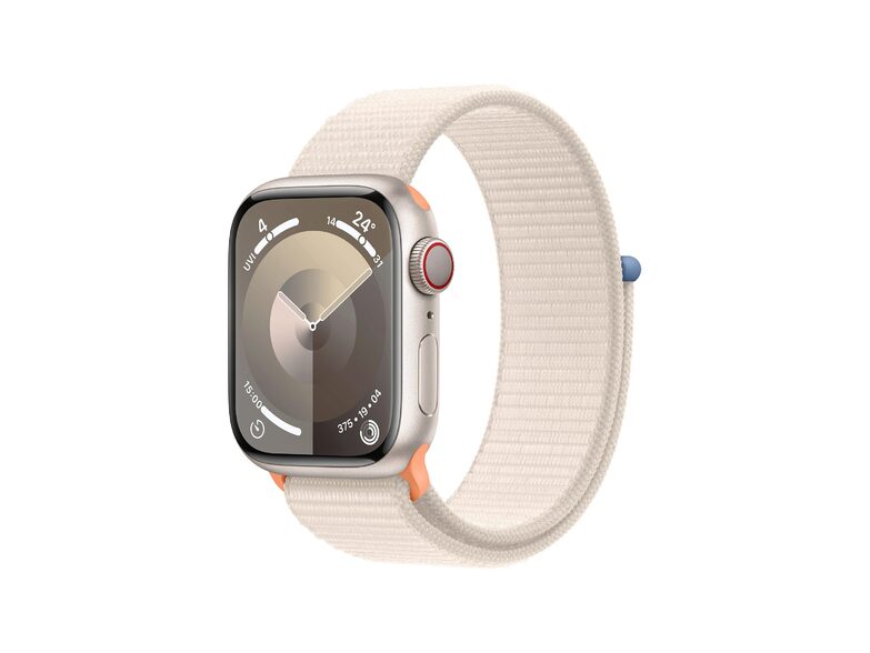 Apple Watch Series 9, Cellular, 41 mm, Alu. polarstern, Sport Loop polarstern