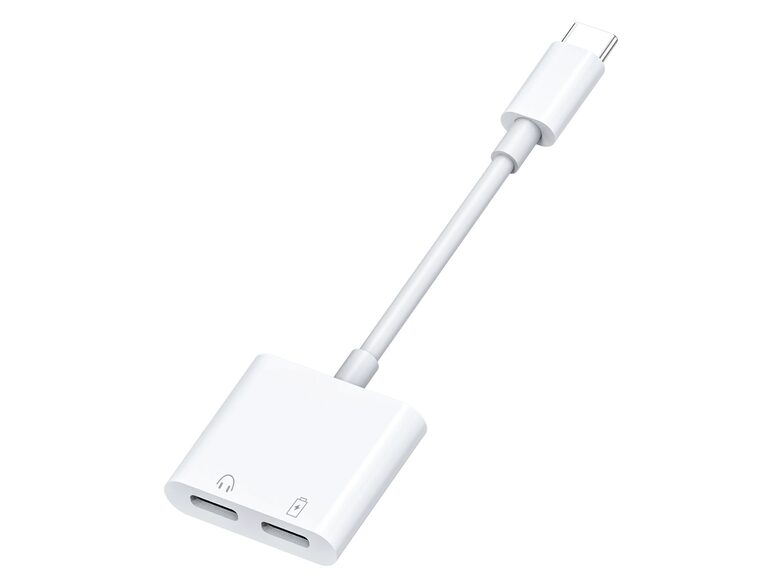 Networx Audioadapter, USB-C auf 2x USB-C, weiß