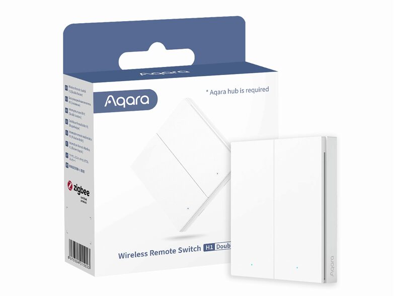 Aqara Wireless Remote Switch H1, Doppelschalter, HomeKit, Zigbee 3.0, weiß