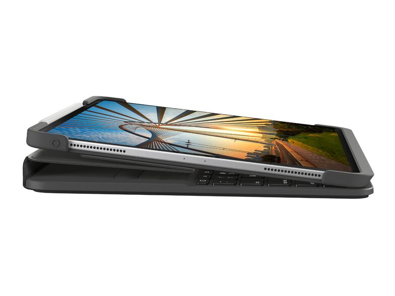 Logitech Slim Folio Pro, Tastatur-Case für iPad Pro 12,9", QWERTZ, schwarz