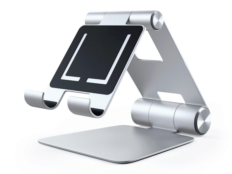 Satechi R1 faltbarer Stand, für iPad/iPhone/MacBook, Aluminium, silber