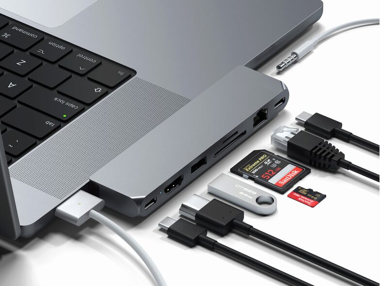 Satechi Pro Hub Max, USB-4/USB-A/C/HDMI/Ethernet, spacegrau