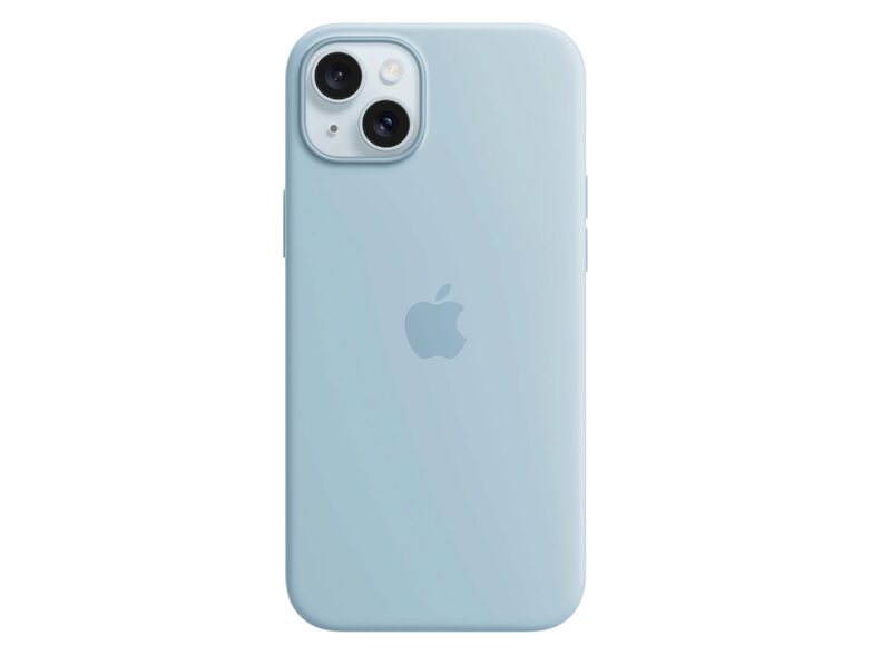 Apple iPhone Silikon Case mit MagSafe, für iPhone 15 Plus, hellblau