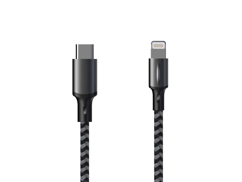 Networx Rugged Lightning-Kabel, USB-C auf Lightning, 1m, schwarz/grau