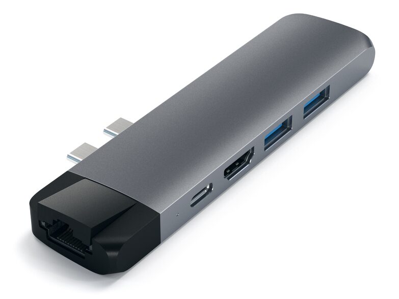 Satechi USB-C Pro Hub, 2x USB 3.0, HDMI, micro SD, Ethernet, space grau