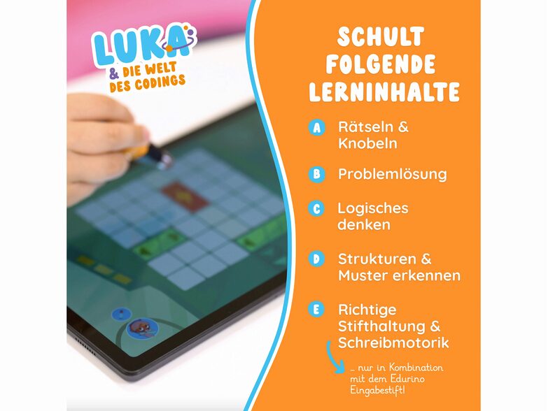 EDURINO Figur Luka Logisches Denken & Coding ab 4, Lernfigur für Kinder