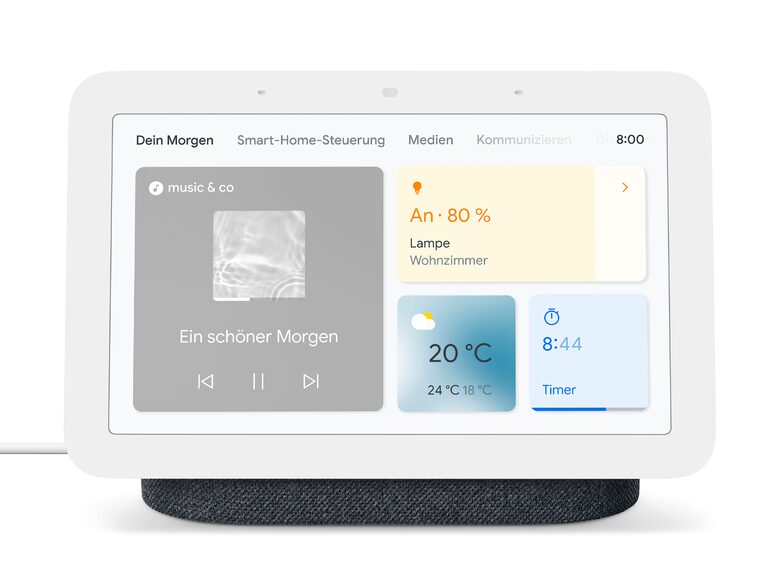 Google Nest Hub (2. Gen.), smarter Lautsprecher, Touchscreen, carbon