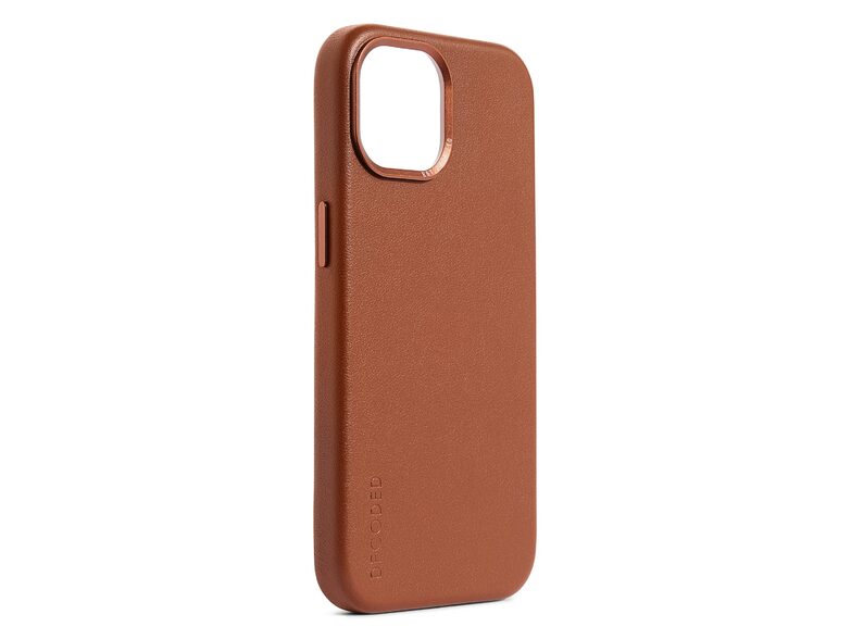 Decoded Back Cover, Leder-Schutzhülle für iPhone 15 Plus, MagSafe, braun