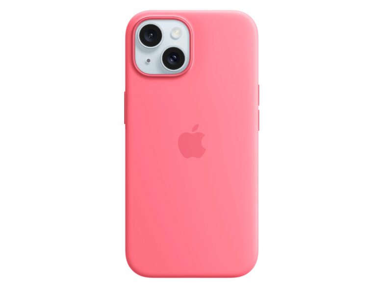 Apple iPhone Silikon Case mit MagSafe, für iPhone 15, pink