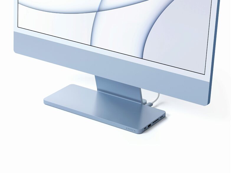Satechi USB-C Slim Dock, für iMac 24" (2021), USB-C/A/SD/Micro SC, blau