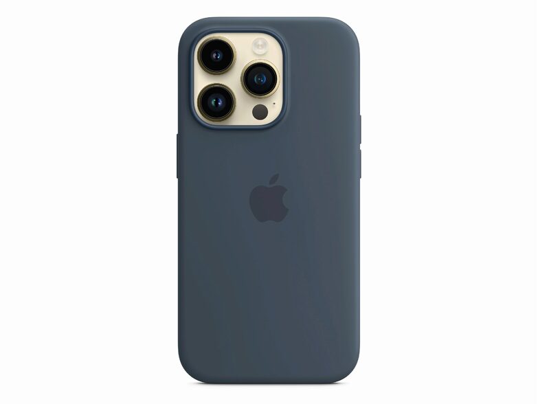 Apple iPhone Silikon Case mit MagSafe, für iPhone 14 Pro, sturmblau