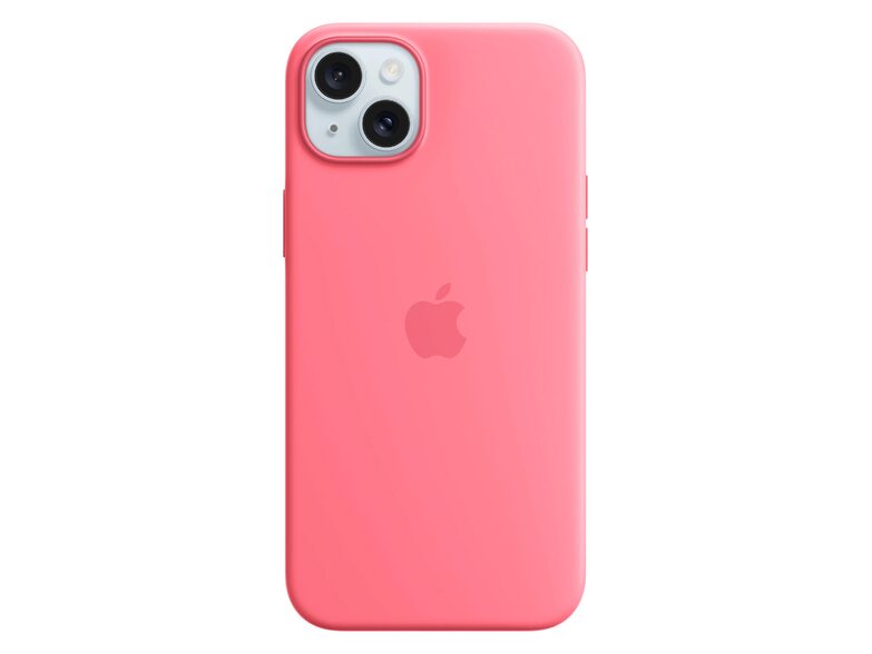 Apple iPhone Silikon Case mit MagSafe, für iPhone 15 Plus, pink