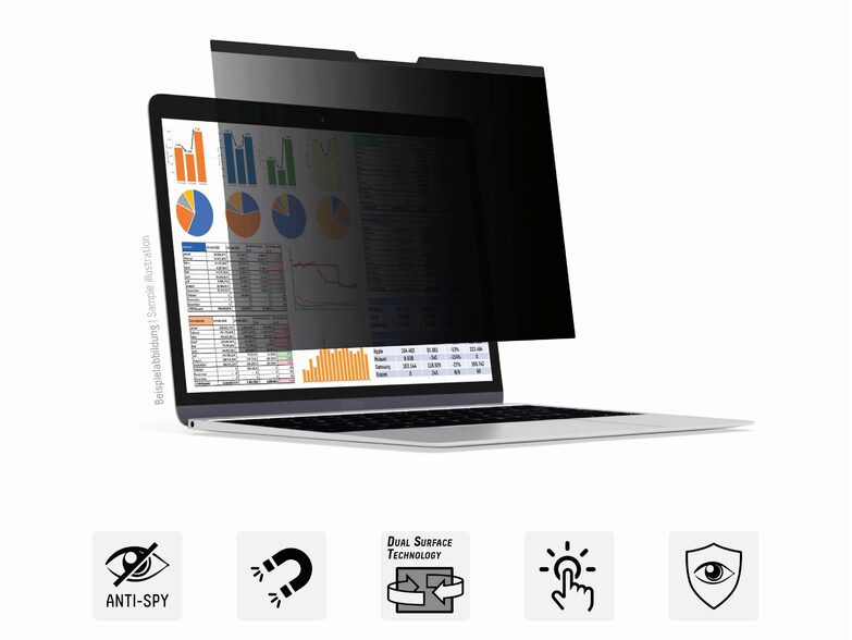 Displex Blickschutzfilter, magnetische Folie für MacBook Air 13,6"