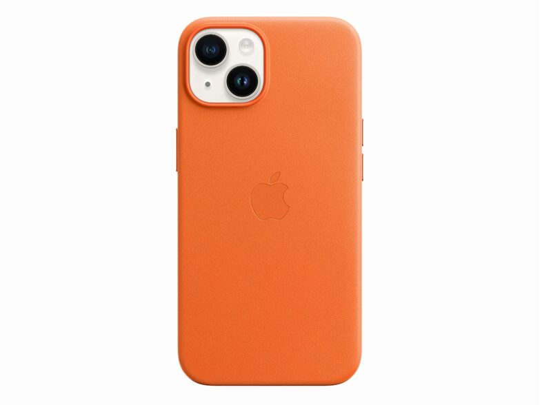 Apple iPhone Leder Case mit MagSafe, für iPhone 14, orange