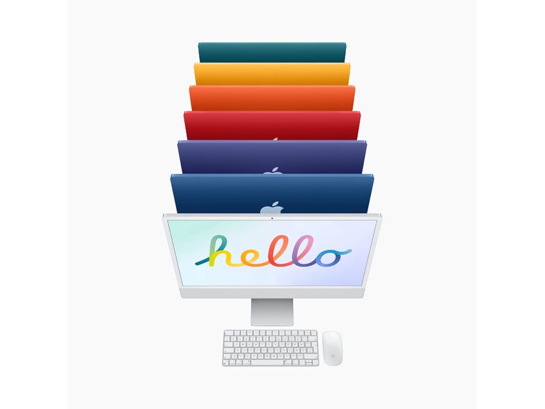 Apple iMac 24" (2021), M1 8-Core CPU, 8-Core GPU, 8 GB RAM, 256 GB SSD, violett