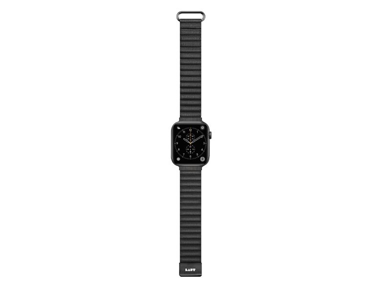 LAUT NOVI LUXE, Armband für Apple Watch 42/44/45/49mm, Kunstleder, schwarz