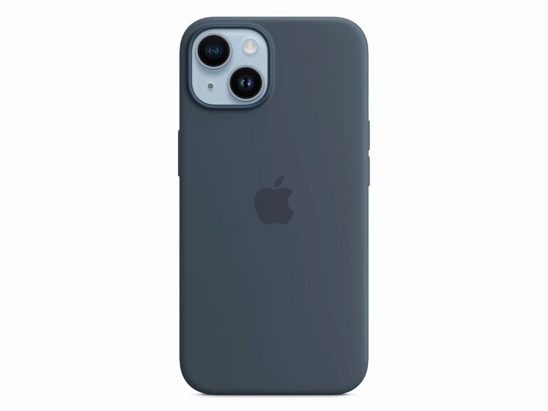 Apple iPhone Silikon Case mit MagSafe, für iPhone 14, sturmblau