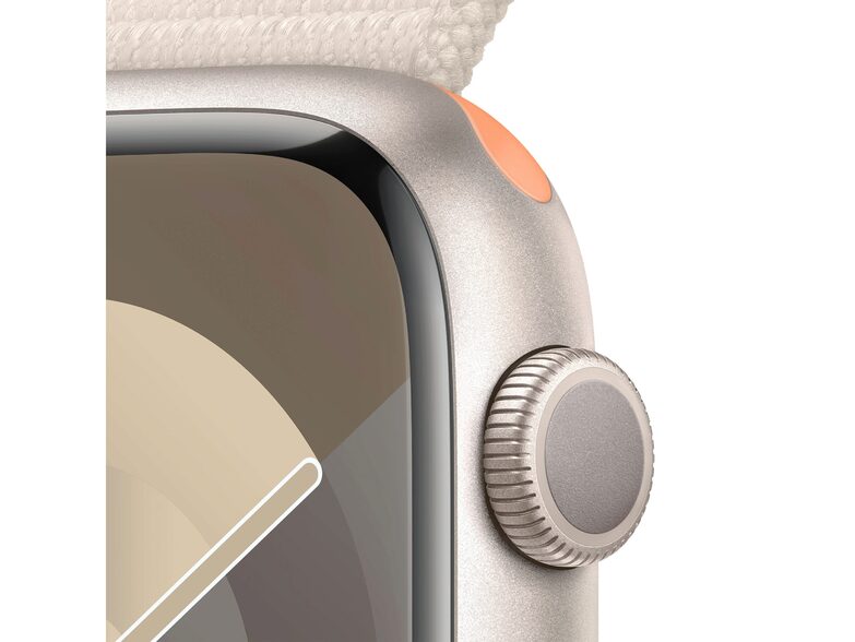 Apple Watch Series 9, 45 mm, Aluminium polarstern, Sport Loop polarstern