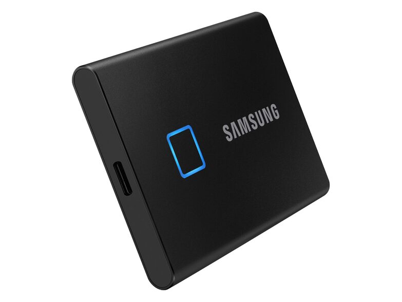 Samsung Portable SSD T7 Touch, 500 GB externe SSD, USB 3.2 Gen 2/USB-C, schwarz