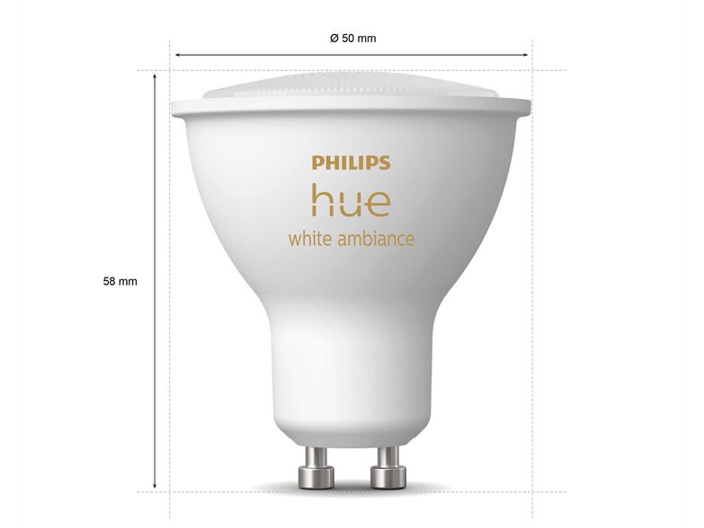 Philips Hue White Ambiance-Lampe, 3x GU10 Glühbirne, 230 lm