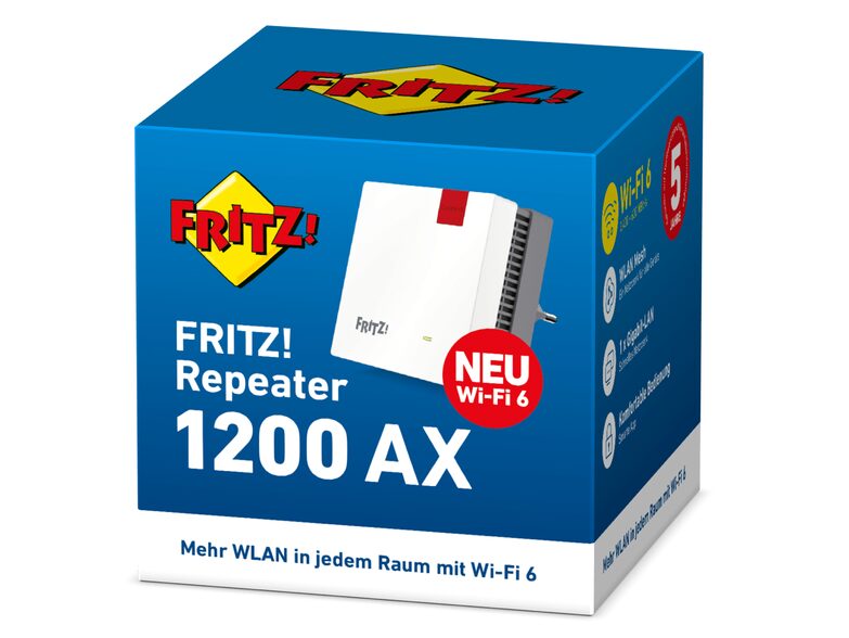 AVM FRITZ!Repeater 1200AX, High-End-WLAN-Repeater, Wi-Fi 6, bis zu 3.000 MBit/s