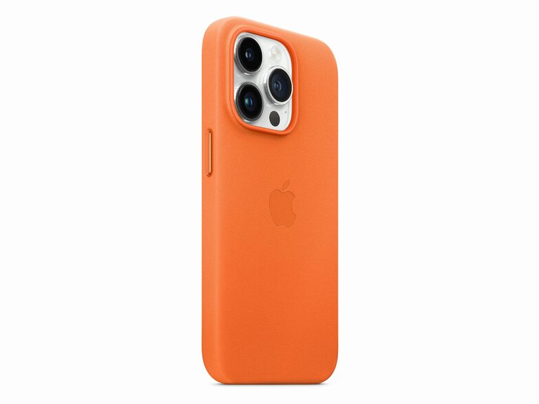 Apple iPhone Leder Case mit MagSafe, für iPhone 14 Pro, orange