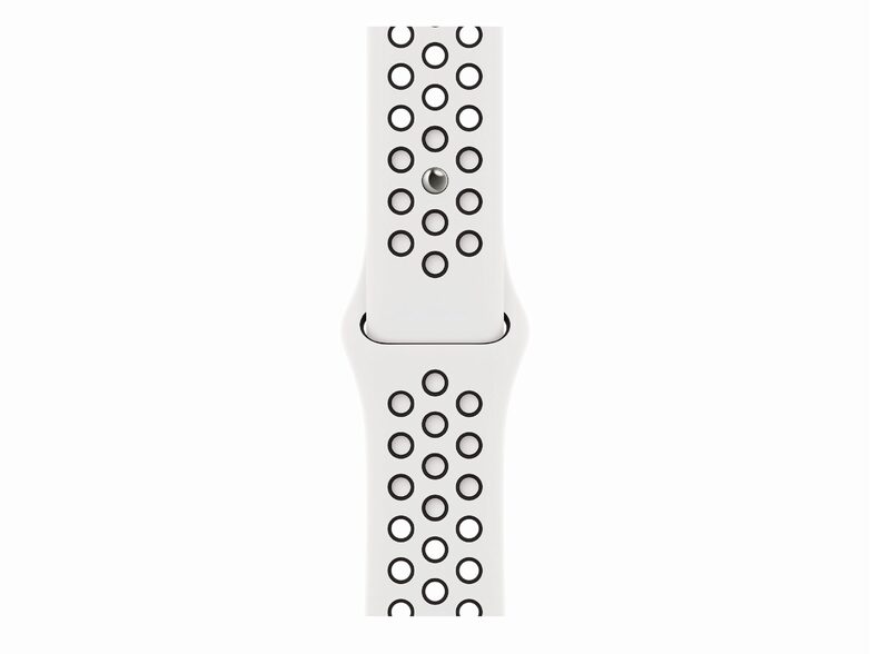 Apple Nike Sportarmband, für Apple Watch 45 mm, summit white/schwarz