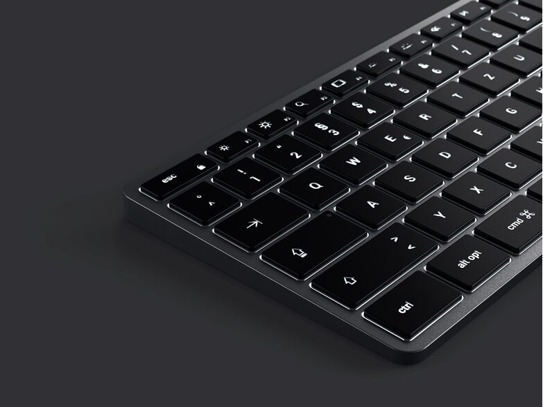 Satechi Slim X3 Bluetooth Backlit Keyboard, Volltastatur, Bluetooth, grau