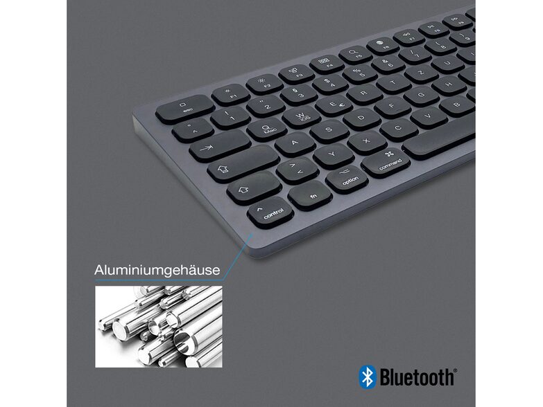 Networx Aluminium-Bluetooth-Volltastatur, deutsch, spacegrau