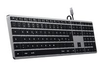 Satechi Slim W3 Wired Backlit Keyboard, Volltastatur, USB-C, grau