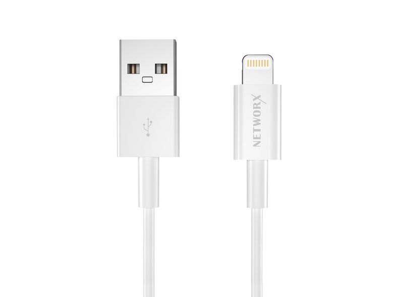 Networx Lightning Kabel, USB auf Lightning 2.0, 1 Meter, weiß