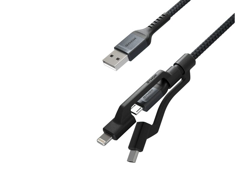 Nomad Rugged Universal Kabel, 1,5 m, USB-C/Mikro-USB/Lightning, schwarz