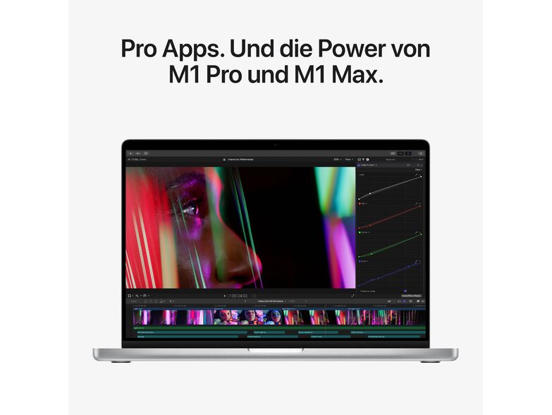 Apple MacBook Pro 16", M1 Pro 10-Core CPU, 16 GB RAM, 512 GB SSD, silber