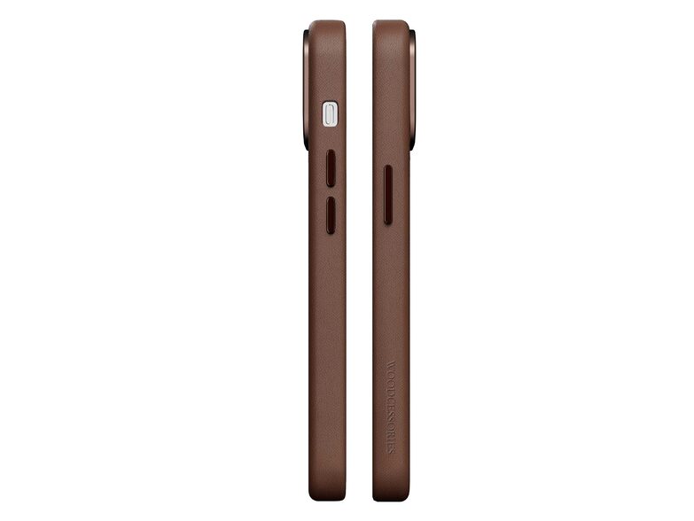 Woodcessories Bio Leather Case, Lederschutzhülle für iPhone 15 Plus, braun