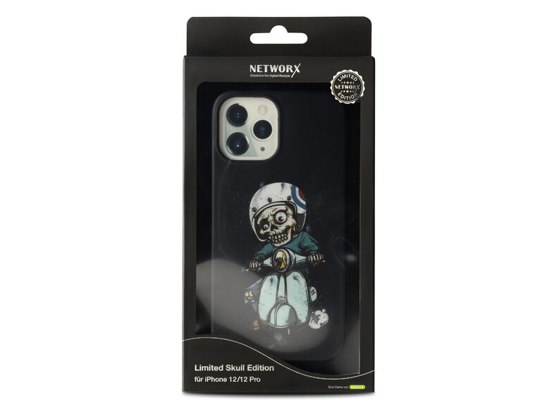 Networx Limited Skull Edition SCOOTER, Schutzhülle iPhone 12/12 Pro, schwarz