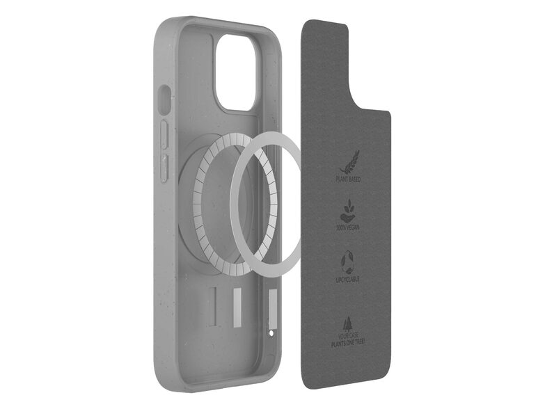 Woodcessories Bio Case MagSafe, Schutzhülle für iPhone 13 mini, grau