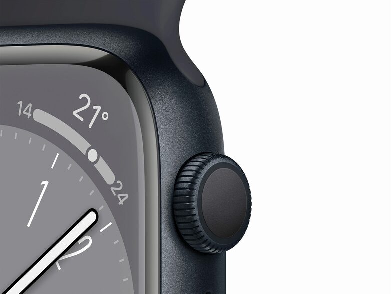 Apple Watch Series 8, 41 mm, Aluminium mitternacht, Sportarmband mitternacht