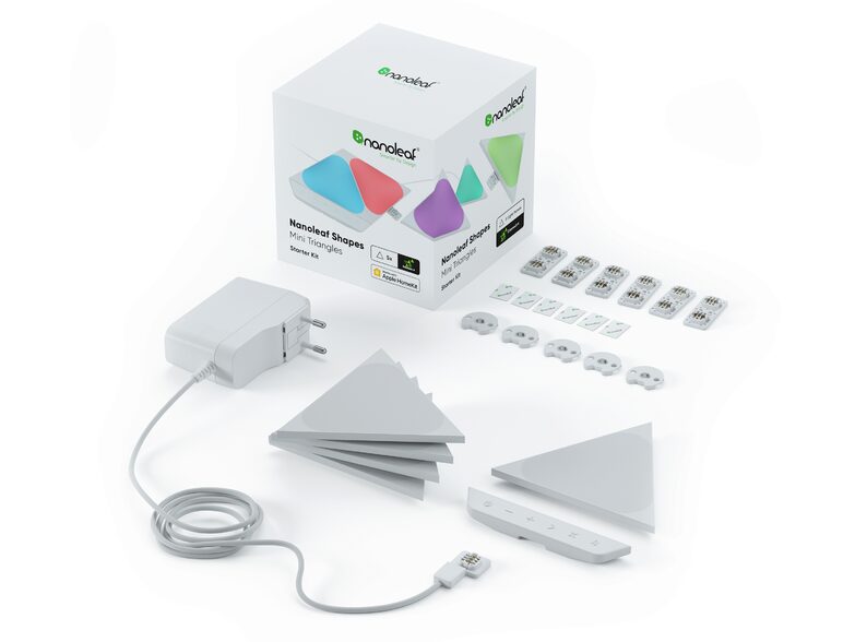 Nanoleaf Shapes Mini Triangle Starter Kit, modulare LED-Lichtpaneele, 5-teilig
