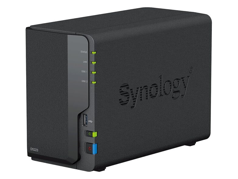 Synology DS223, 2-Bay NAS-Server, 3x USB 3.2/1x RJ45/2 GB DDR4, schwarz